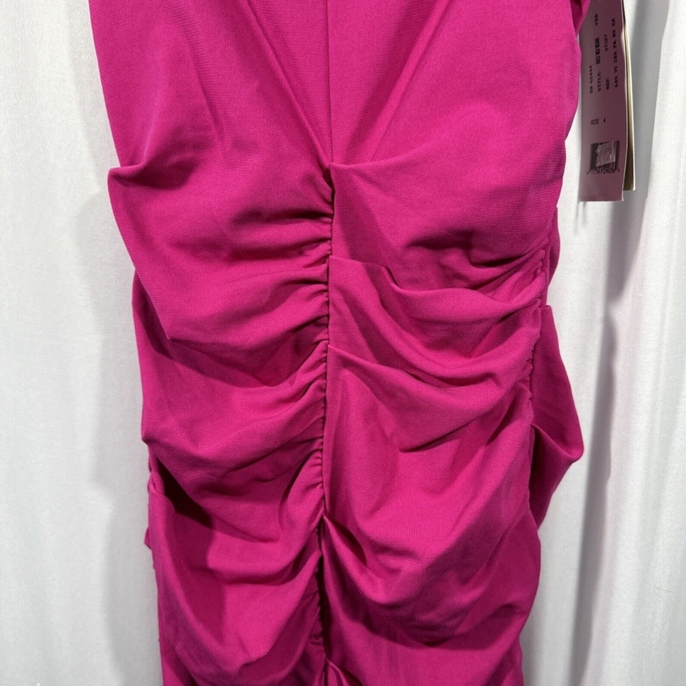 NWT‎ $385 Nicole Miller [ 4 ] Jersey Palazzo Off Shoulder Dress Very Berry - Picture 8 of 15